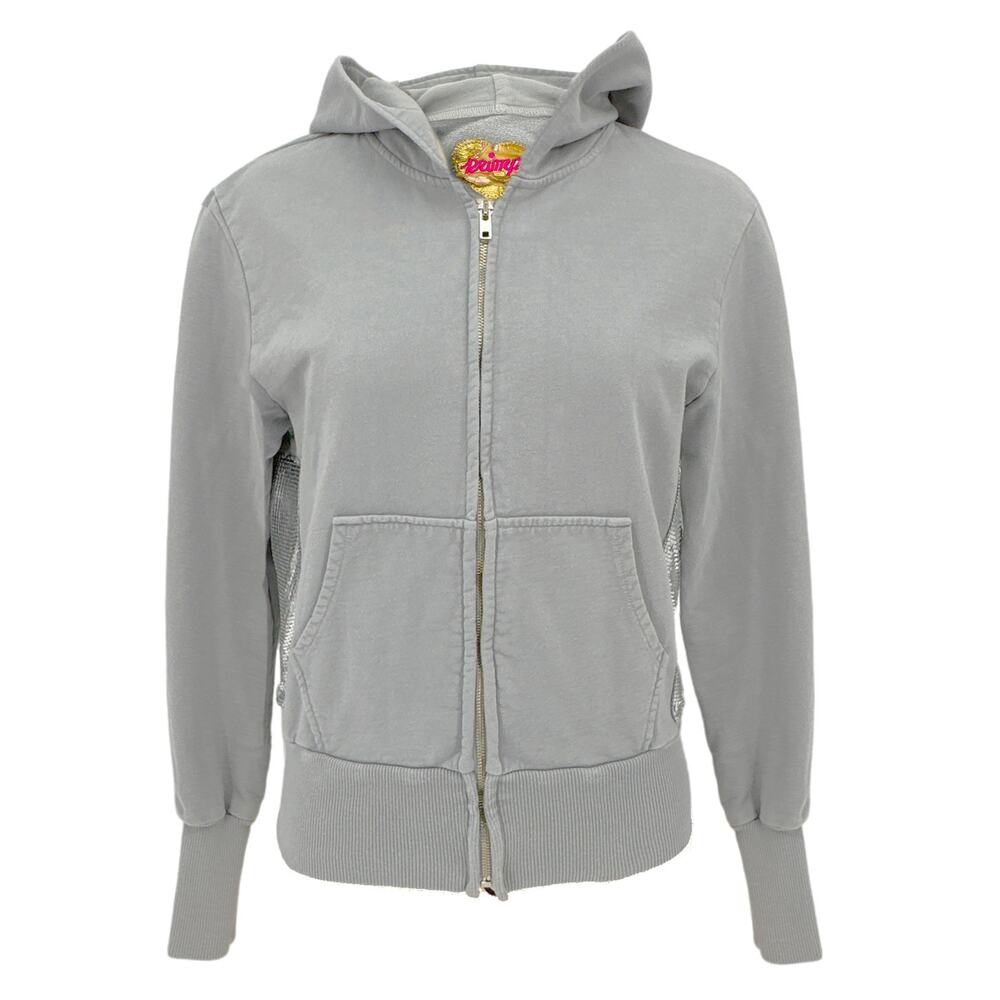 PRIMP Sequin Zip Hoodie in Grey & Silver S